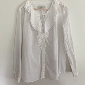 Ann Taylor Loft, White cotton blouse Size XL.
